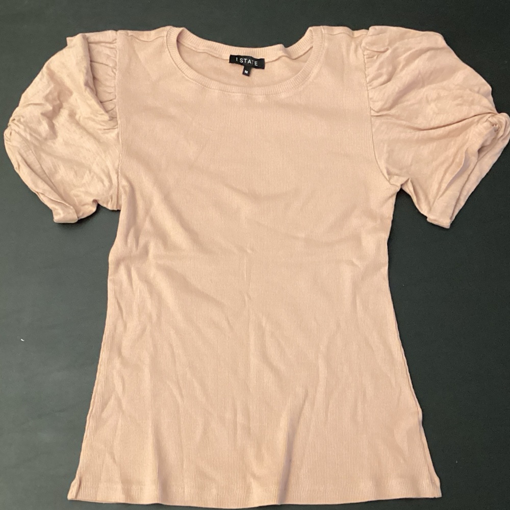 1. State Blush Pink Puff Sleeve Crewneck Tee